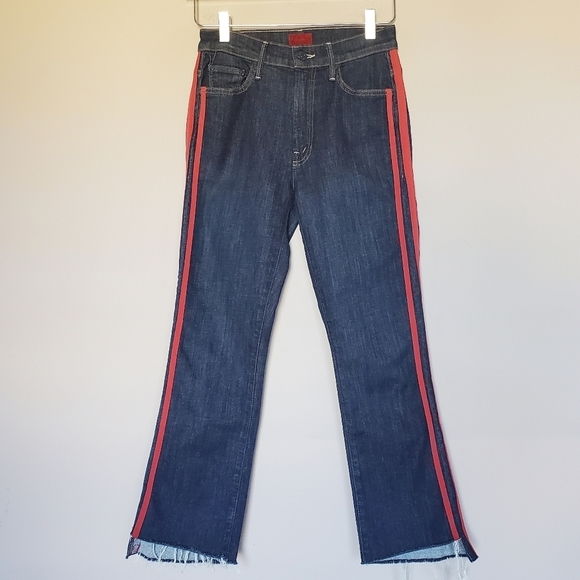 MOTHER Insider Crop Step Fray Jeans Speed Racer Size 26 - Picture 5 of 15
